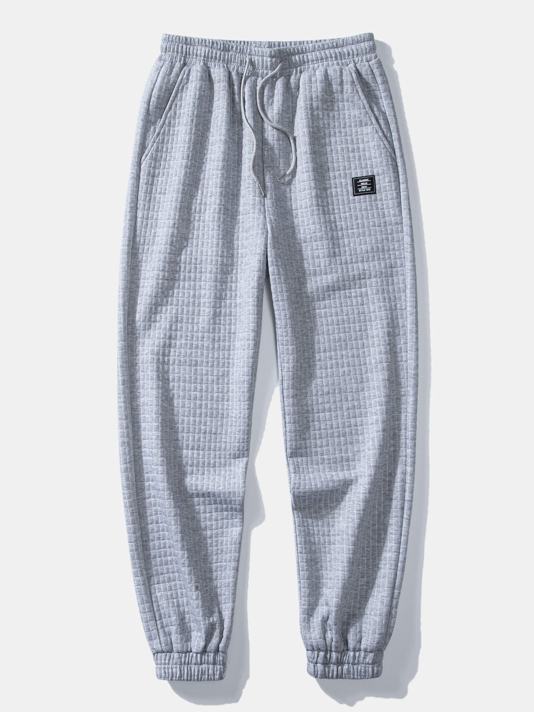 Contrast Waffle Hooded Shirt & Drawstring Waffle Jogger Pants