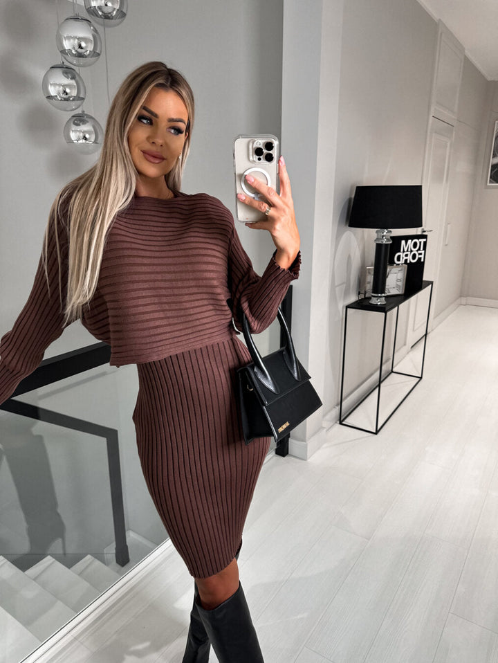 Noelia | Knit Dress with Sweater Set