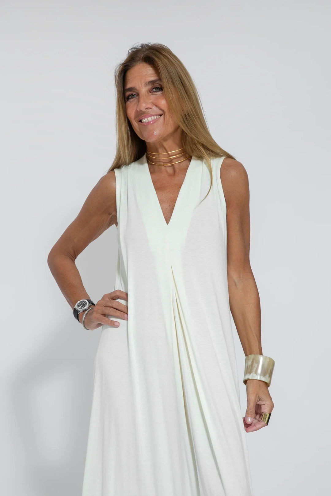 Carmela | Elegant Long Dress with Cardigan